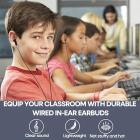MKDTNJT earbuds in use with students for focused classroom listening