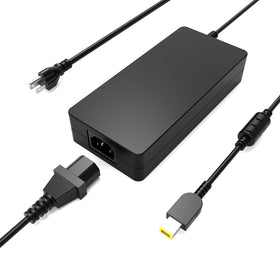 MKVZPV 400W AC adapter front view with yellow square connector for Lenovo gaming laptops.