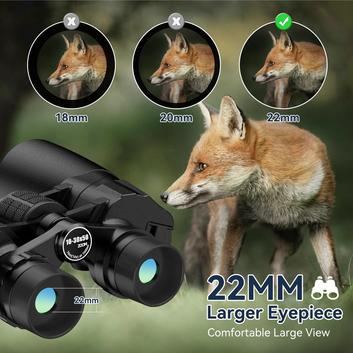 MLight Large 50mm objective lens captures more light for clearer images.
