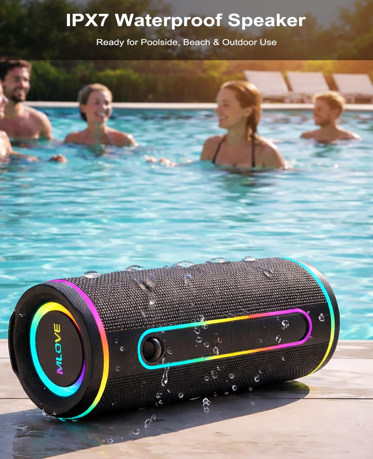 MLOVE E80 RGB LED lights create ambience during parties or quiet moments