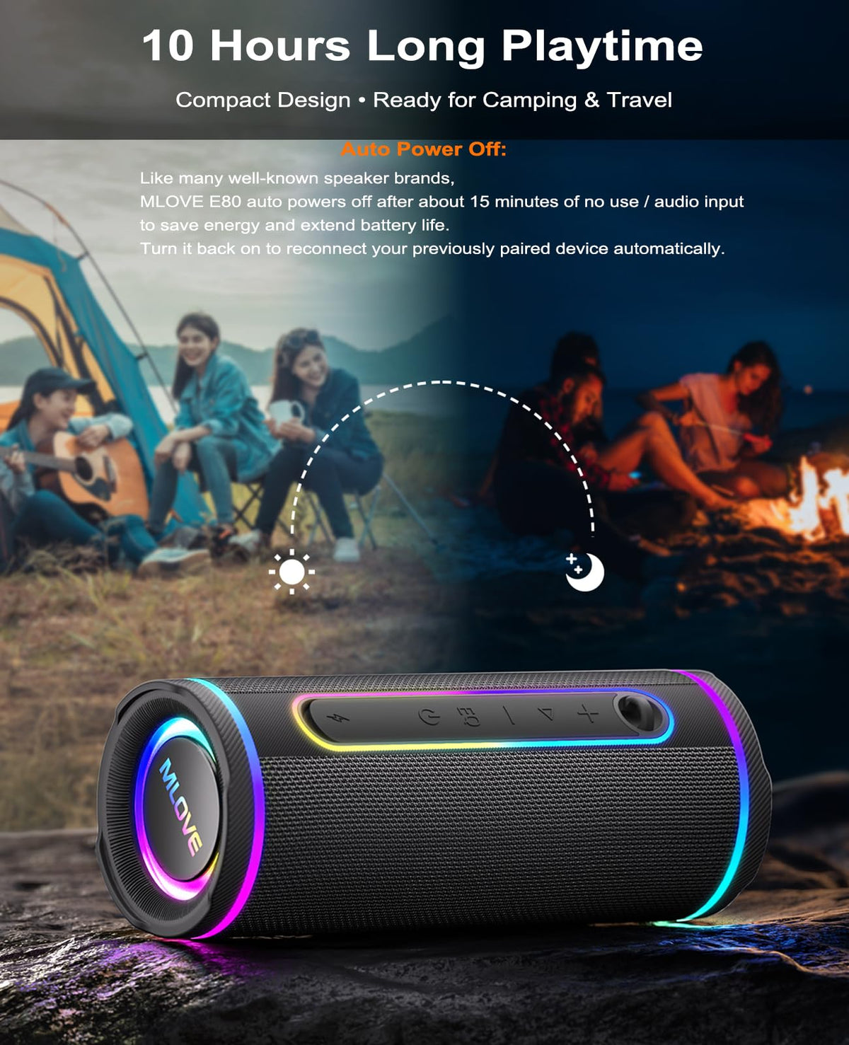 MLOVE E80 USB-C charging port for quick, reliable power