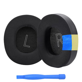 MMOBIEL front view of black replacement earpads showing fit and finish benefit