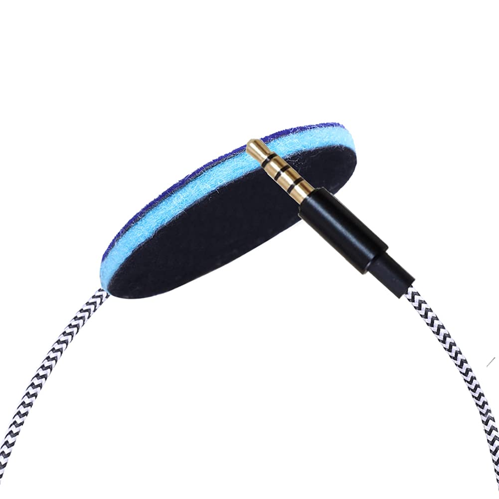 MMUSS braided cable detail showing durable cord and tangle-resistant benefit