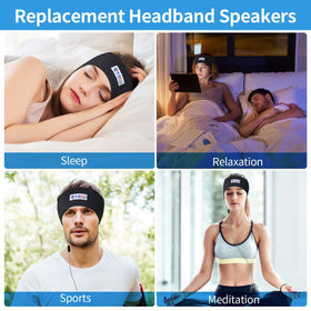 MMUSS speakers fitted inside a sleep headband offering gentle, pressure-free audio