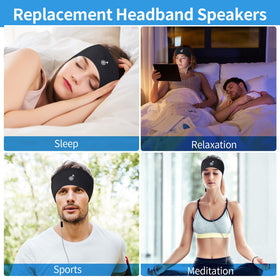 MMUSS speaker inside travel pillow on airplane tray demonstrating portable relaxation