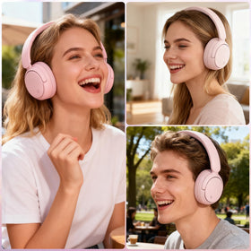 MMWOWARTS Bluetooth headphones 35h-playtime hints extended listening on commutes.