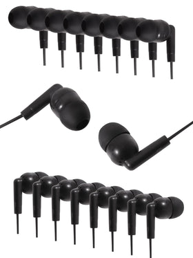 MNINEANDMORE bulk earbuds in packaging for classrooms and schools