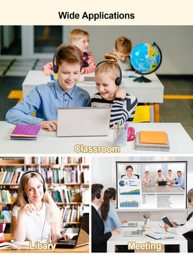 MNINEANDMORE headsets in a classroom setting supporting organized group audio