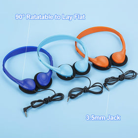 MNINEANDMORE colorful headphones ideal for group use in classrooms.