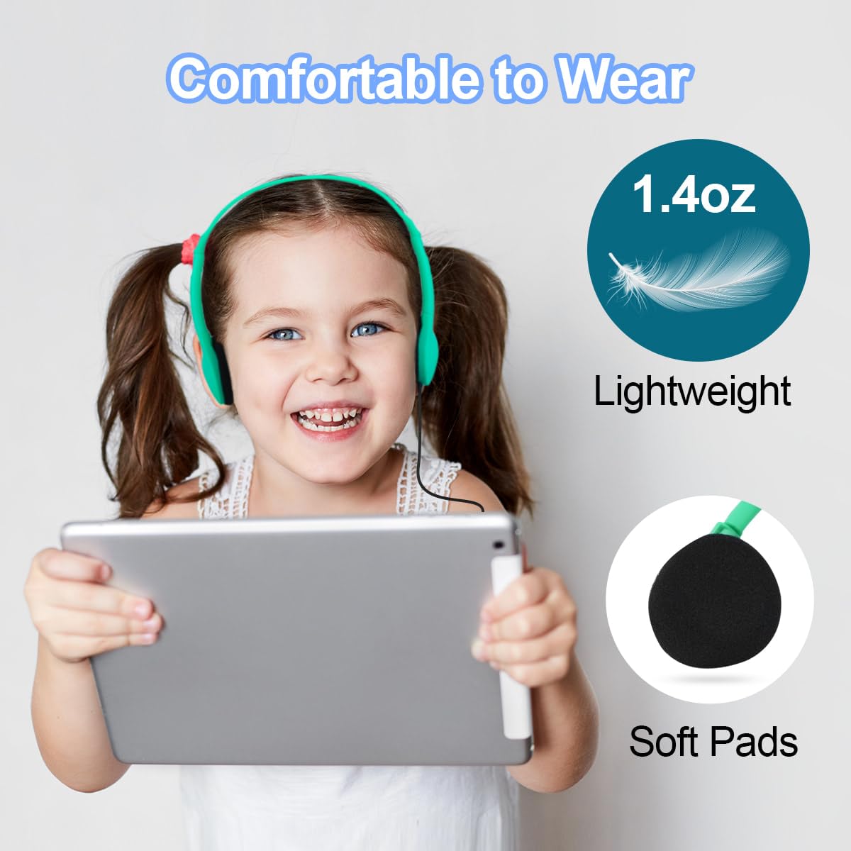 MNINEANDMORE headphones with rotatable earcups and flexible headband for easy fitting.