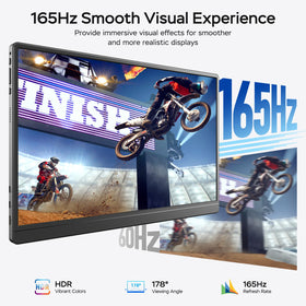 MNN 173 portable monitor with USB-C and HDMI ports for easy connections