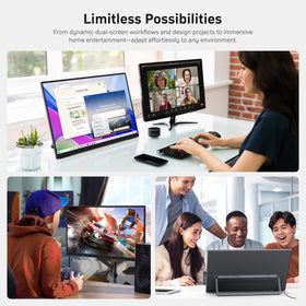 MNN 23.8-inch portable monitor USB-C HDMI plug-and-play connectivity.
