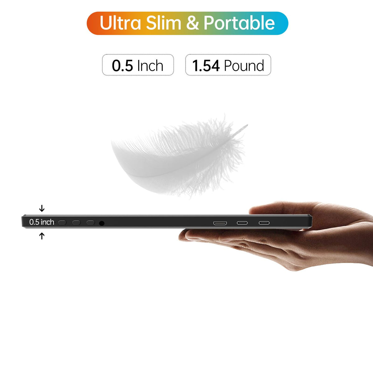 MNN 14-inch IPS panel with wide viewing angles for shared viewing