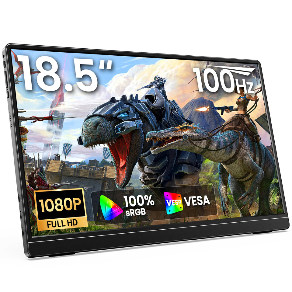 MNN portable monitor front view with 18.5-inch FHD display for mobile work.