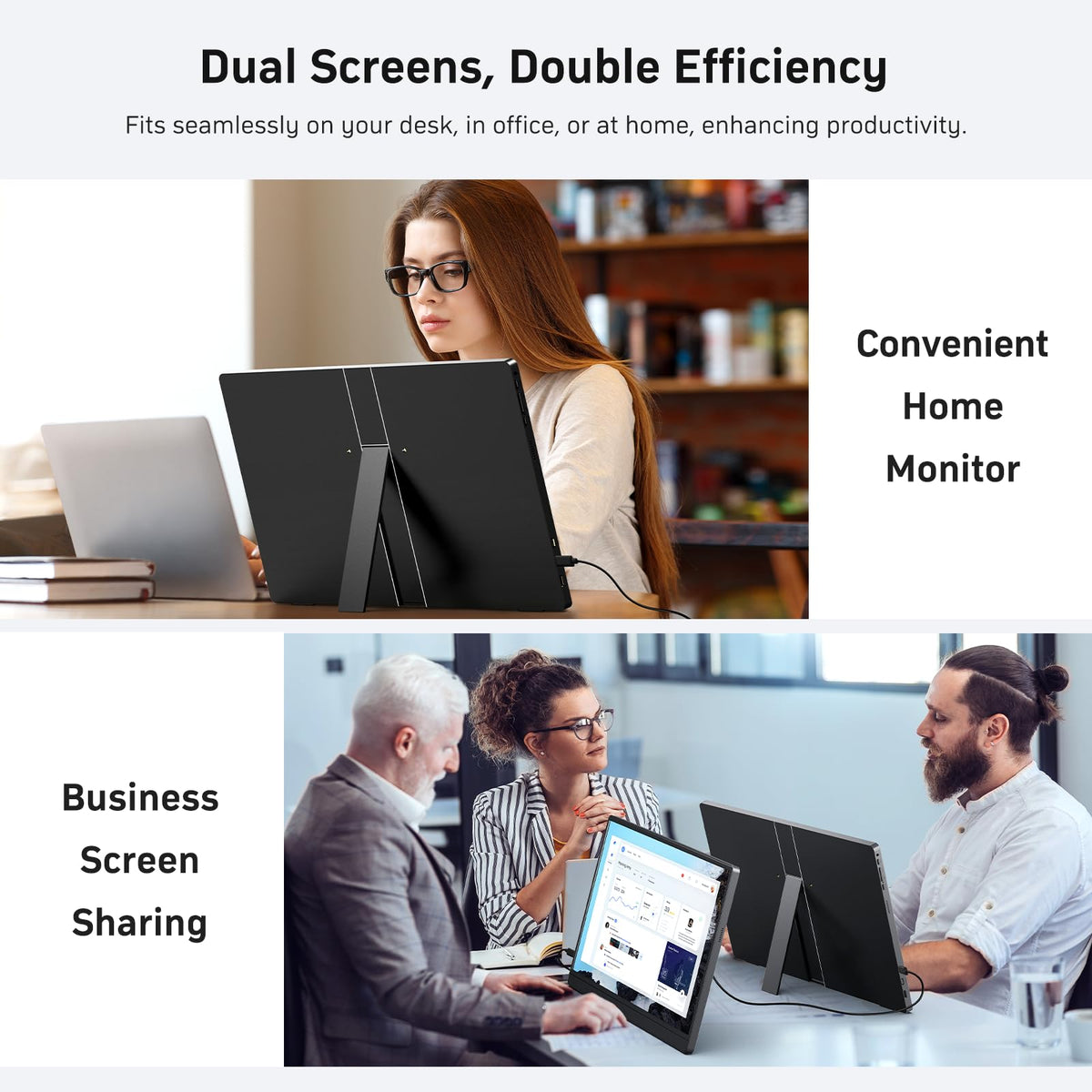 Built-in dual speakers deliver clear stereo sound for immersive media.