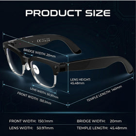 MNVOEQ AI glasses 290mAh battery supports all-day wear.