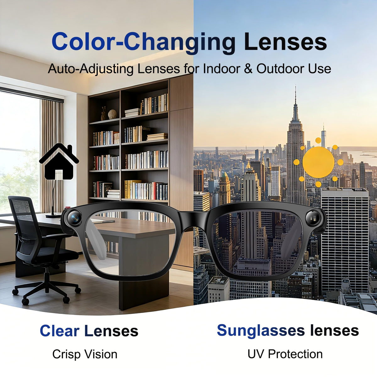 MNVOEQ AI Glasses feature one-touch control for quick recording and recognition.