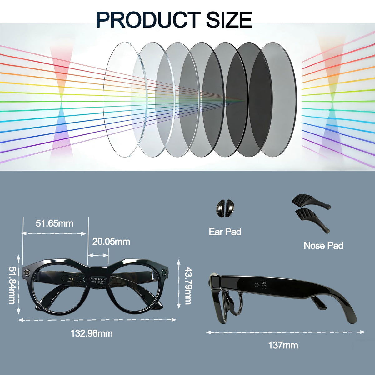 MNVOEQ AI Smart Glasses compact unisex design for daily wear