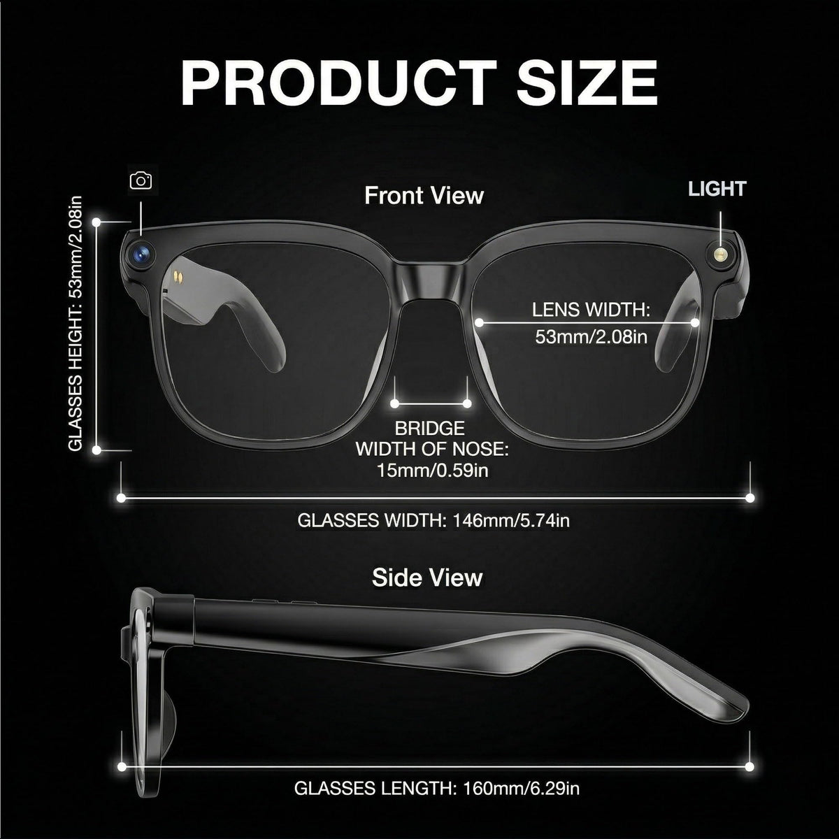 MNVOEQ AI Smart Glasses ideal for travel, work, and sports