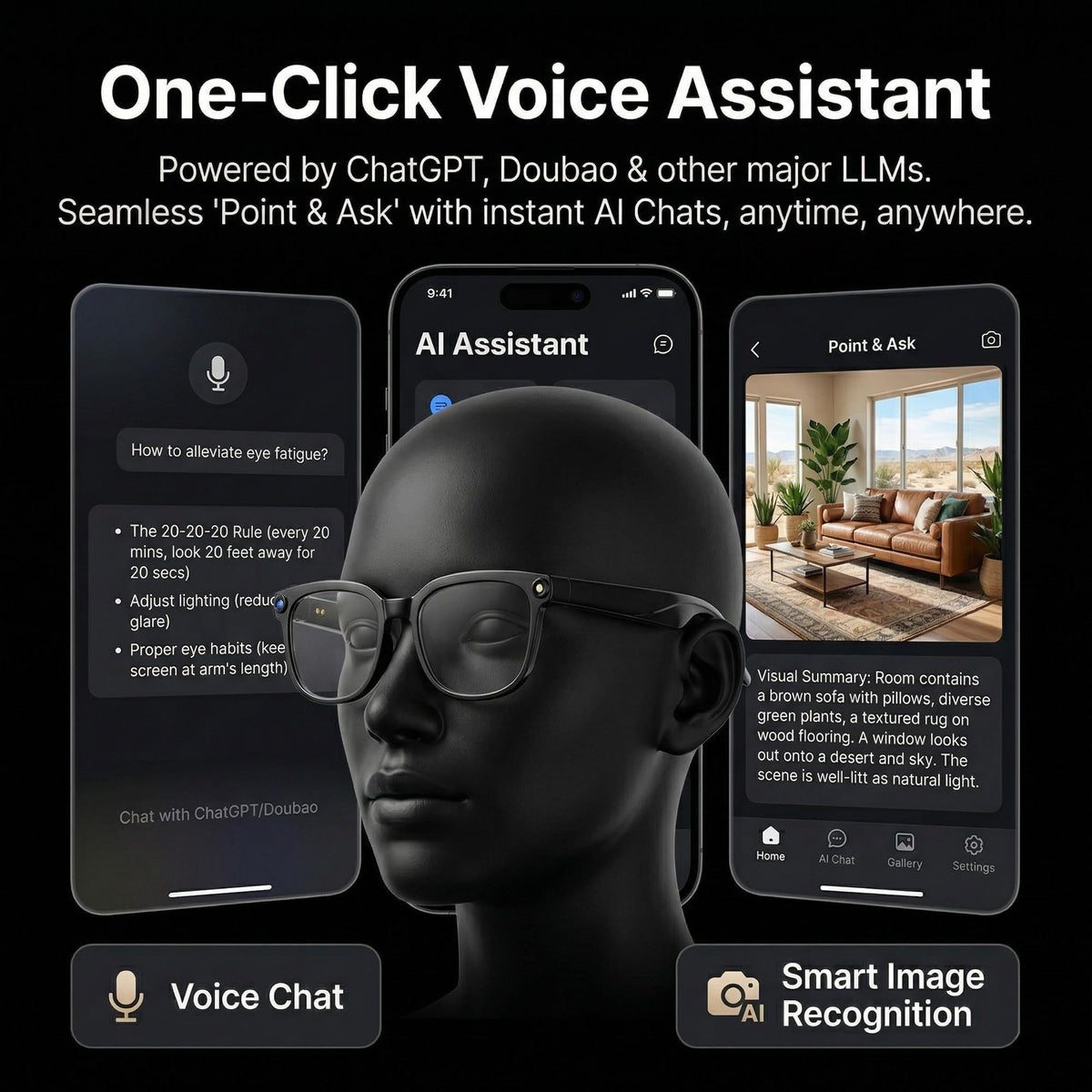 MNVOEQ AI Smart Glasses universal unisex fit for comfort