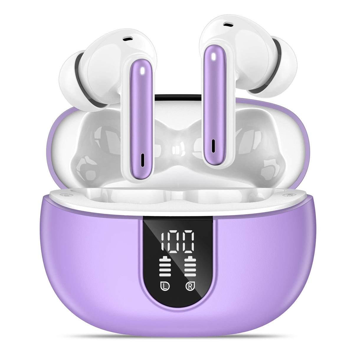 MoBadeety front packaging and earbuds showing compact case and color benefits