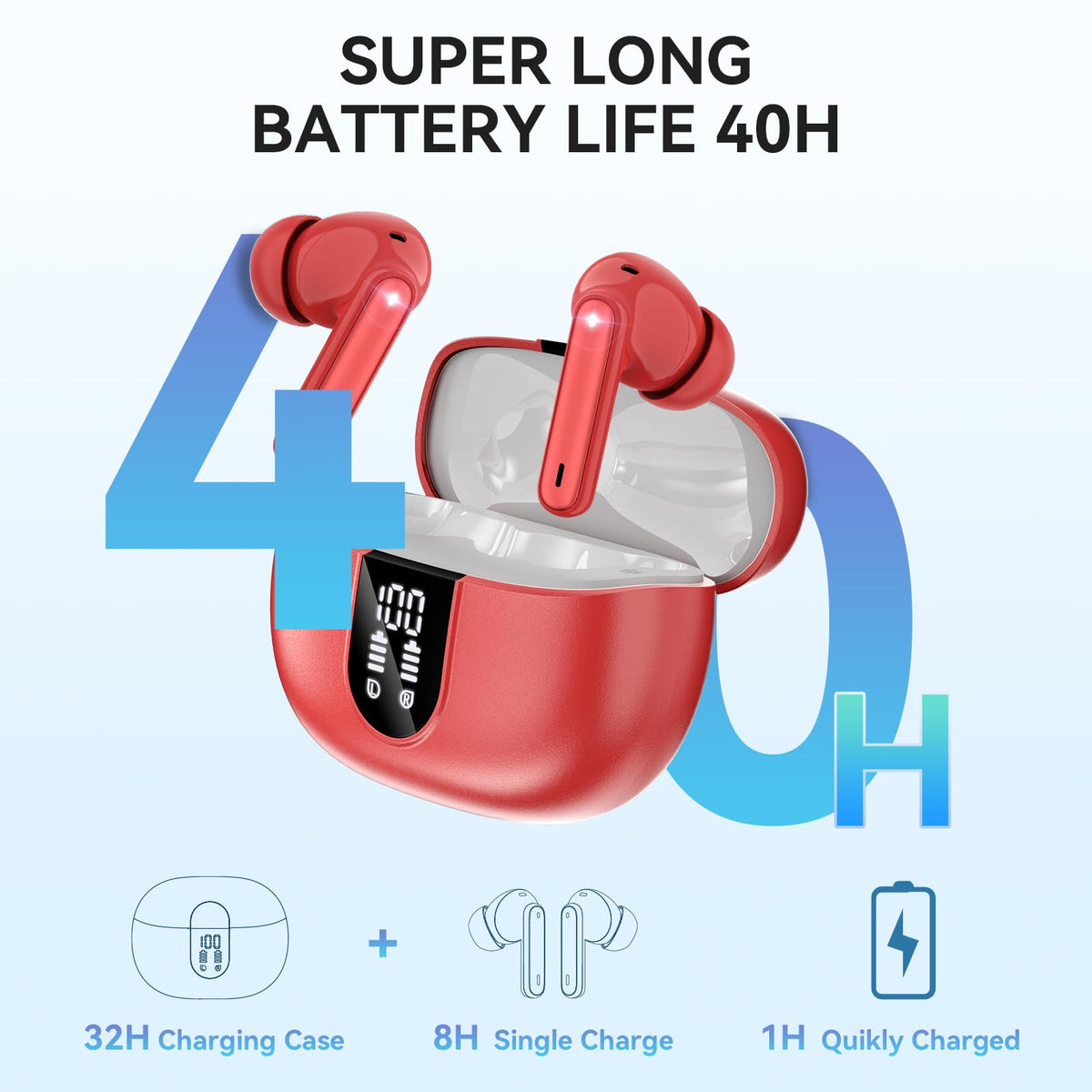 MoBadeety close-up LED battery display on charging case for instant power info