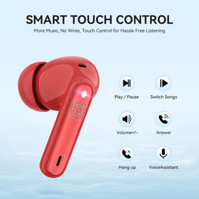 MoBadeety earbuds and case in hand for scale showing lightweight convenience