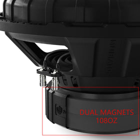 MOBIATOR dual magnets and backplate close-up, illustrates stronger motor force