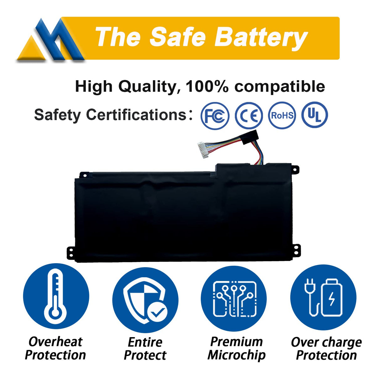 Mobik battery connector and cable detail showing secure plug for reliable connection