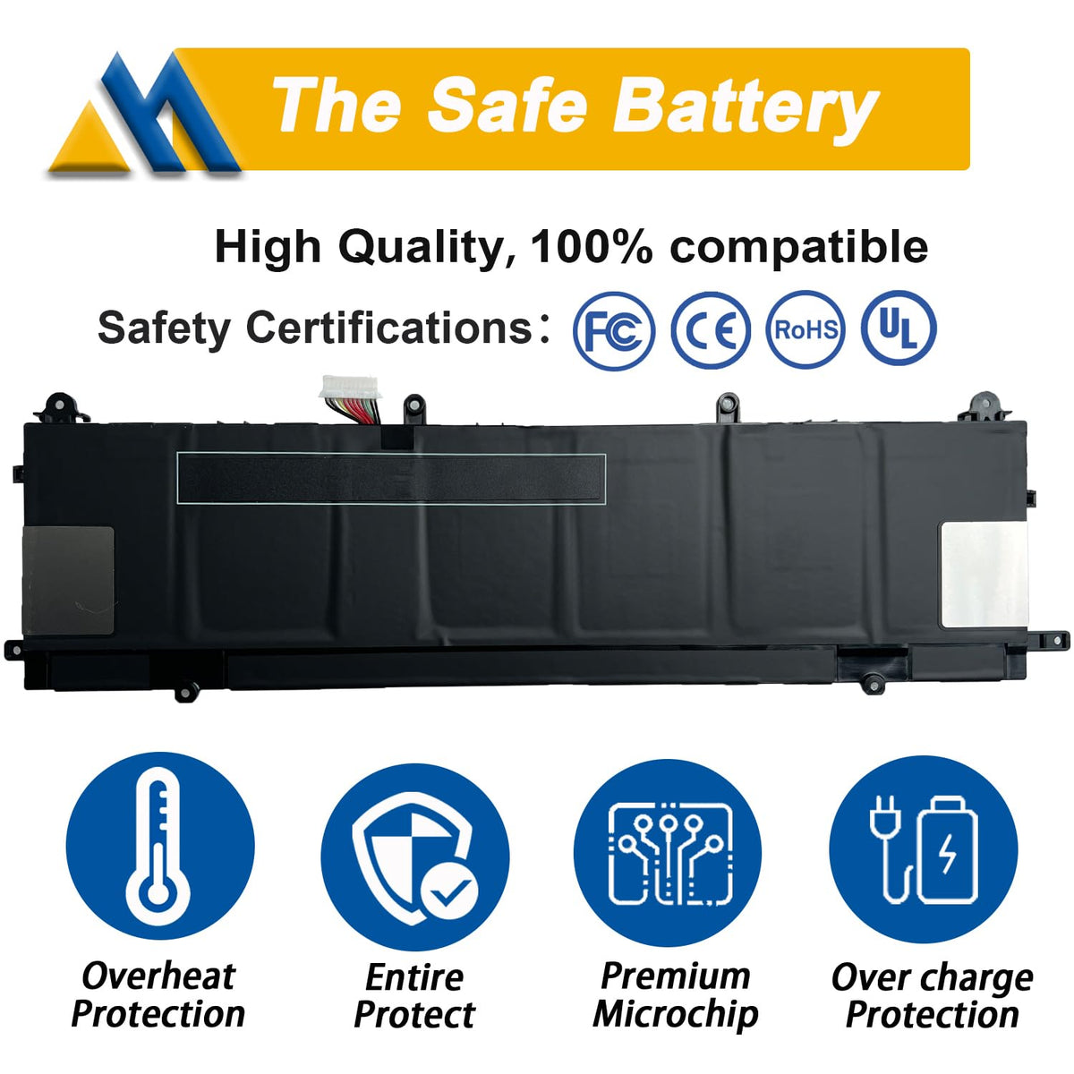 Mobik battery side profile highlighting slim design for HP Spectre x360 portability