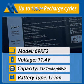 Mobik top label close-up with model and 86Wh specs and safety logos