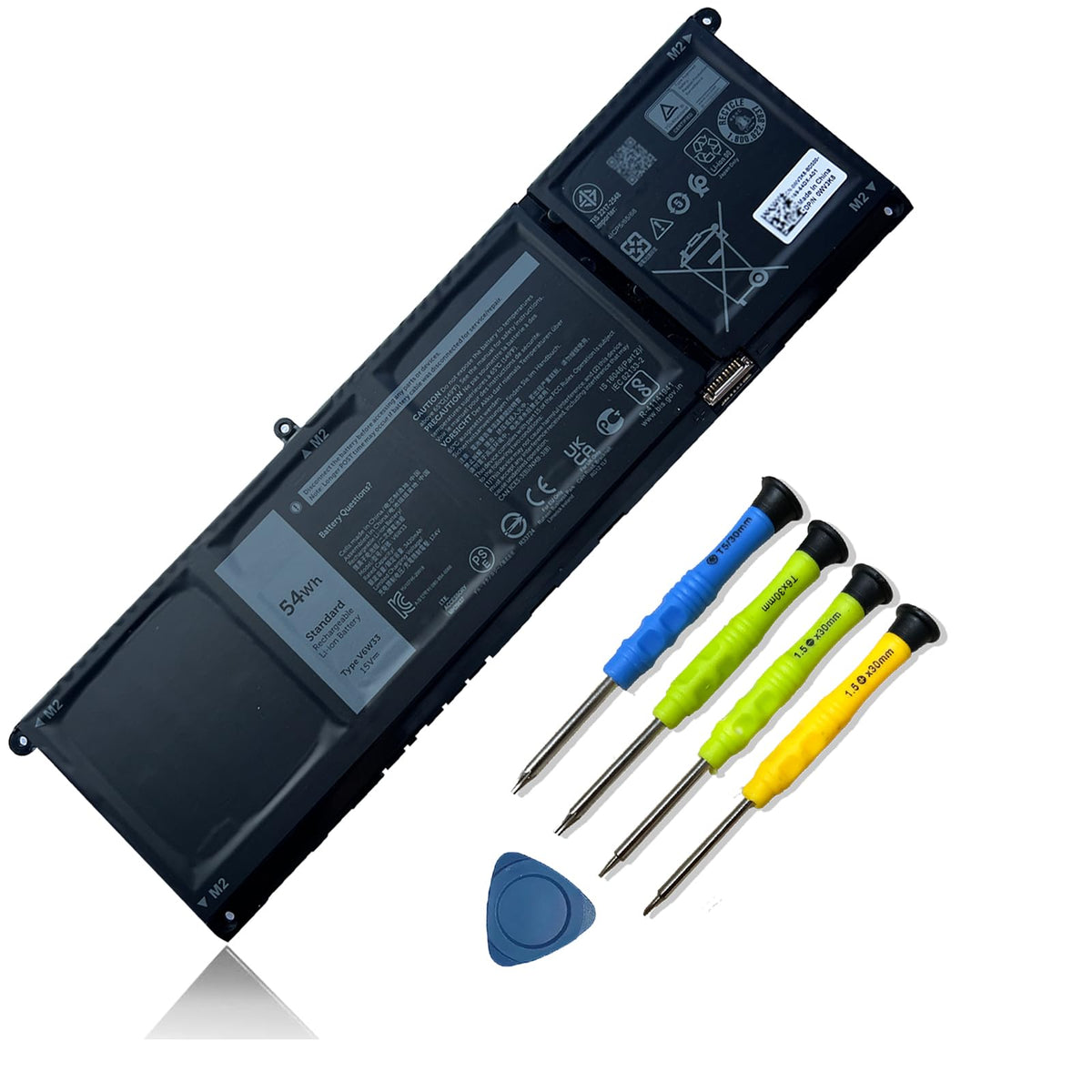 Mobik V6W33 front view showing battery pack and model, ensures correct replacement