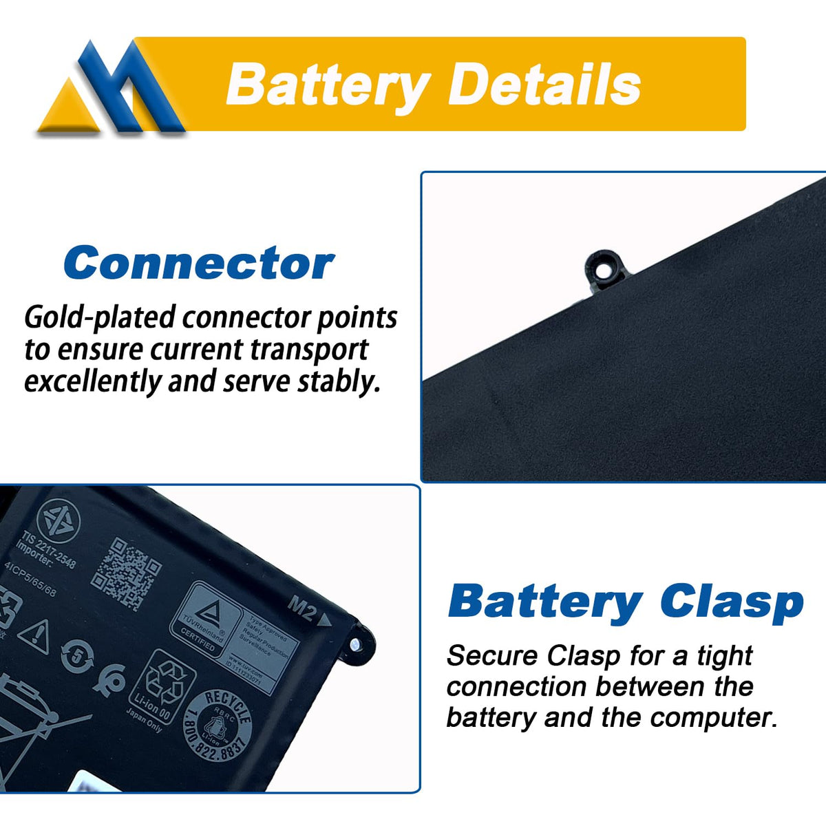 Mobik V6W33 installed in Dell laptop demonstrating correct fit and restore power