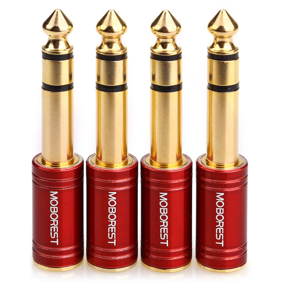 MOBOREST 4-pack 1/4 to 3.5mm adapter front view for quick setup
