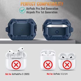 Mobosi AirPods Pro 2 case dual-layer shell protects against drops and scratches.