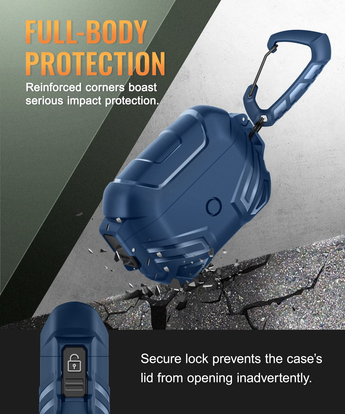 MOBOSI blue lock mechanism demonstrates secure locking to prevent loss