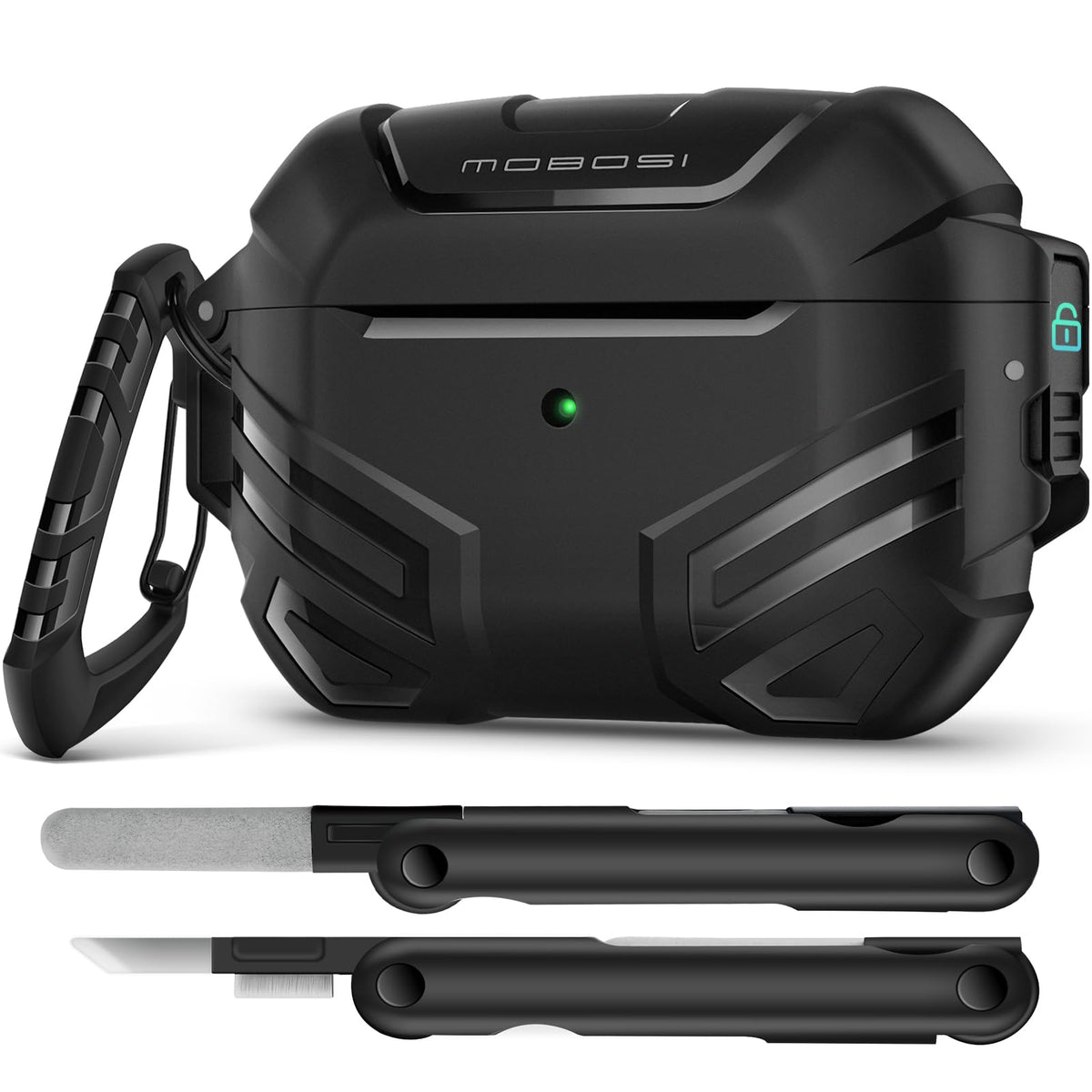 MOBOSI AirPods Pro 2 case exterior shows rugged protection for daily use