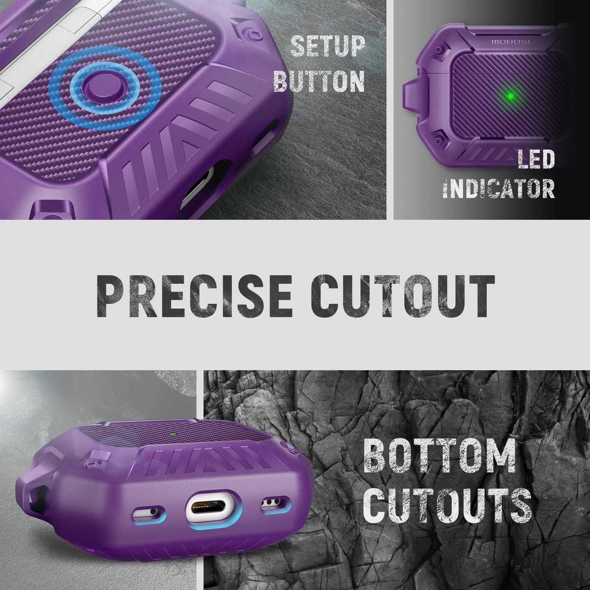 MOBOSI rugged hard shell designed for durable protection.