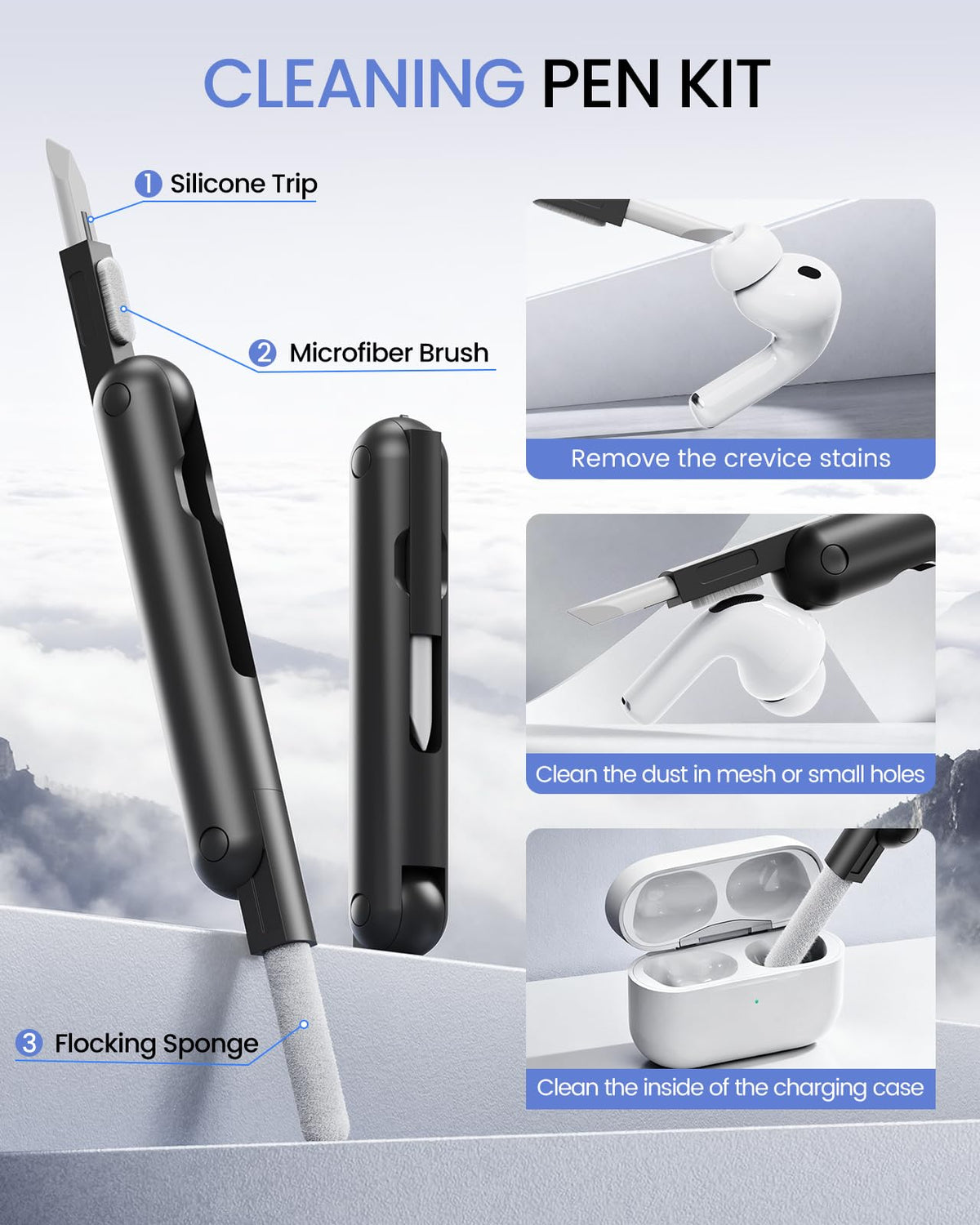 MOBOSI AirPods Pro 3 case all-in-one kit keeps accessories organized