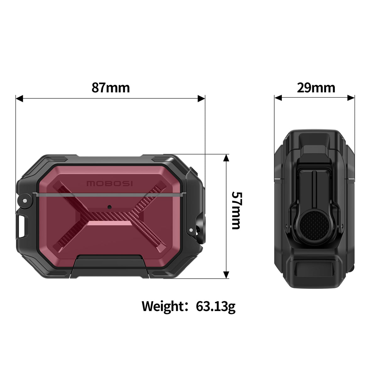MOBOSI IP68 case built-in stand for hands-free viewing in portrait or landscape.