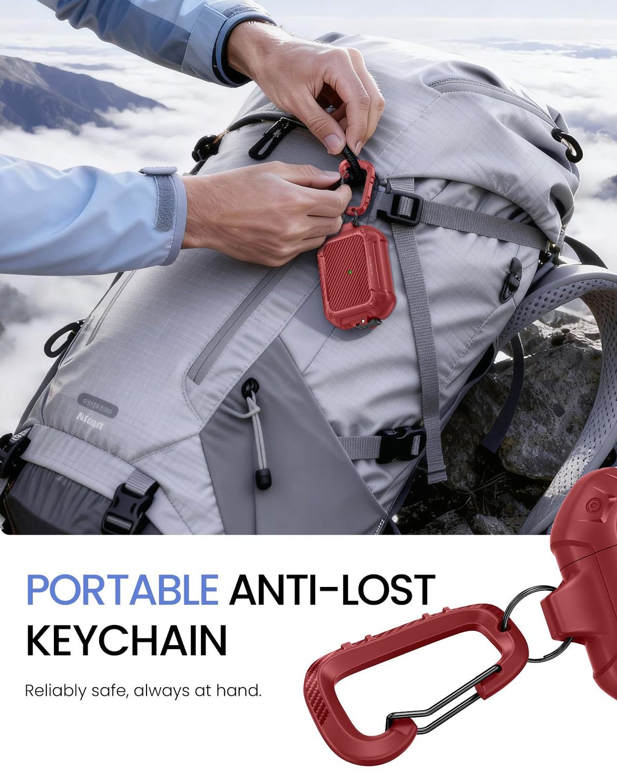 MOBOSI AirPods Pro 3 case detachable keychain adds portability