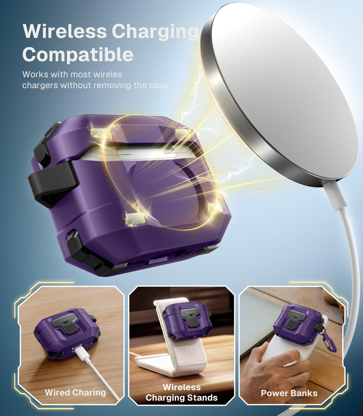 MOBOSI AirPods Pro 3 case drop-proof design ideal for outdoors.