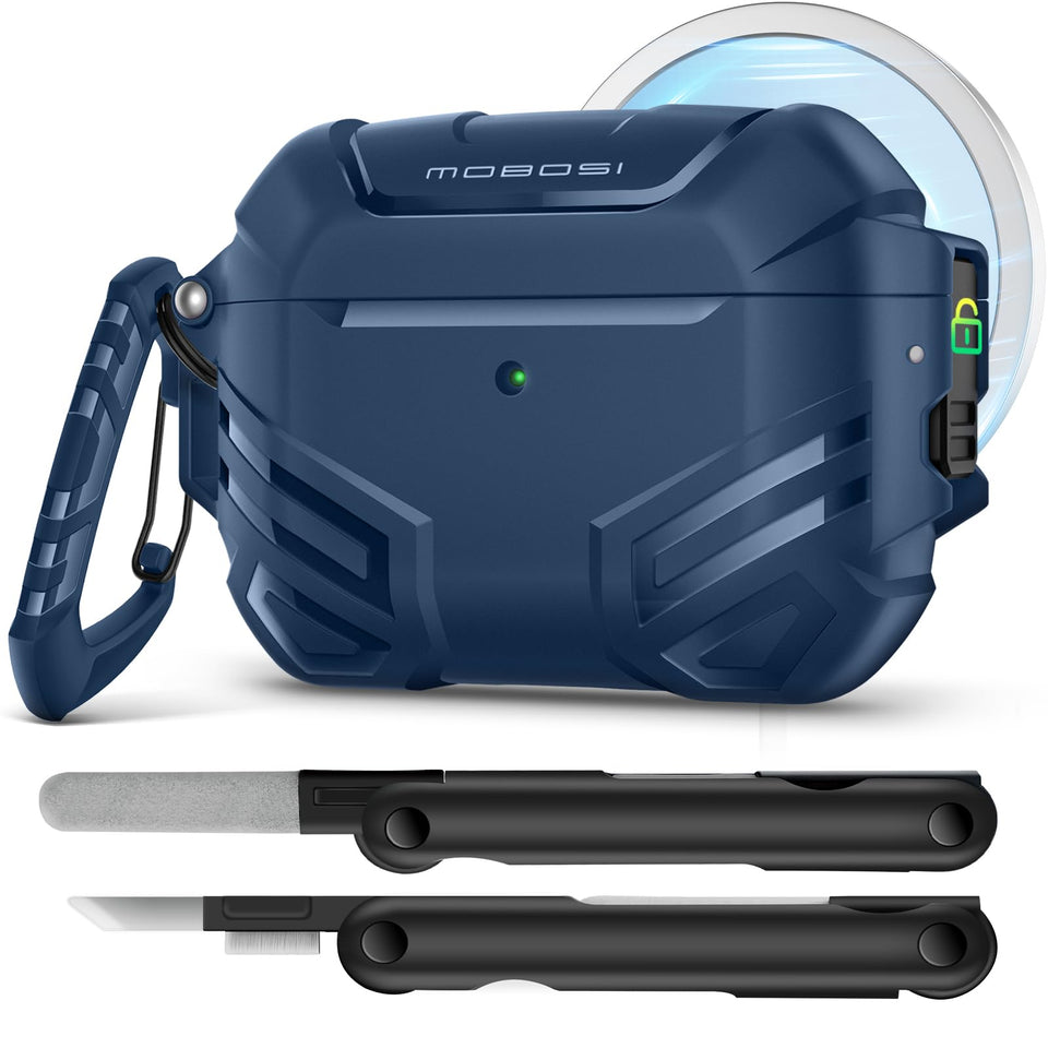Mobosi AirPods Pro 3 case with lock keeps earbuds secure during travel