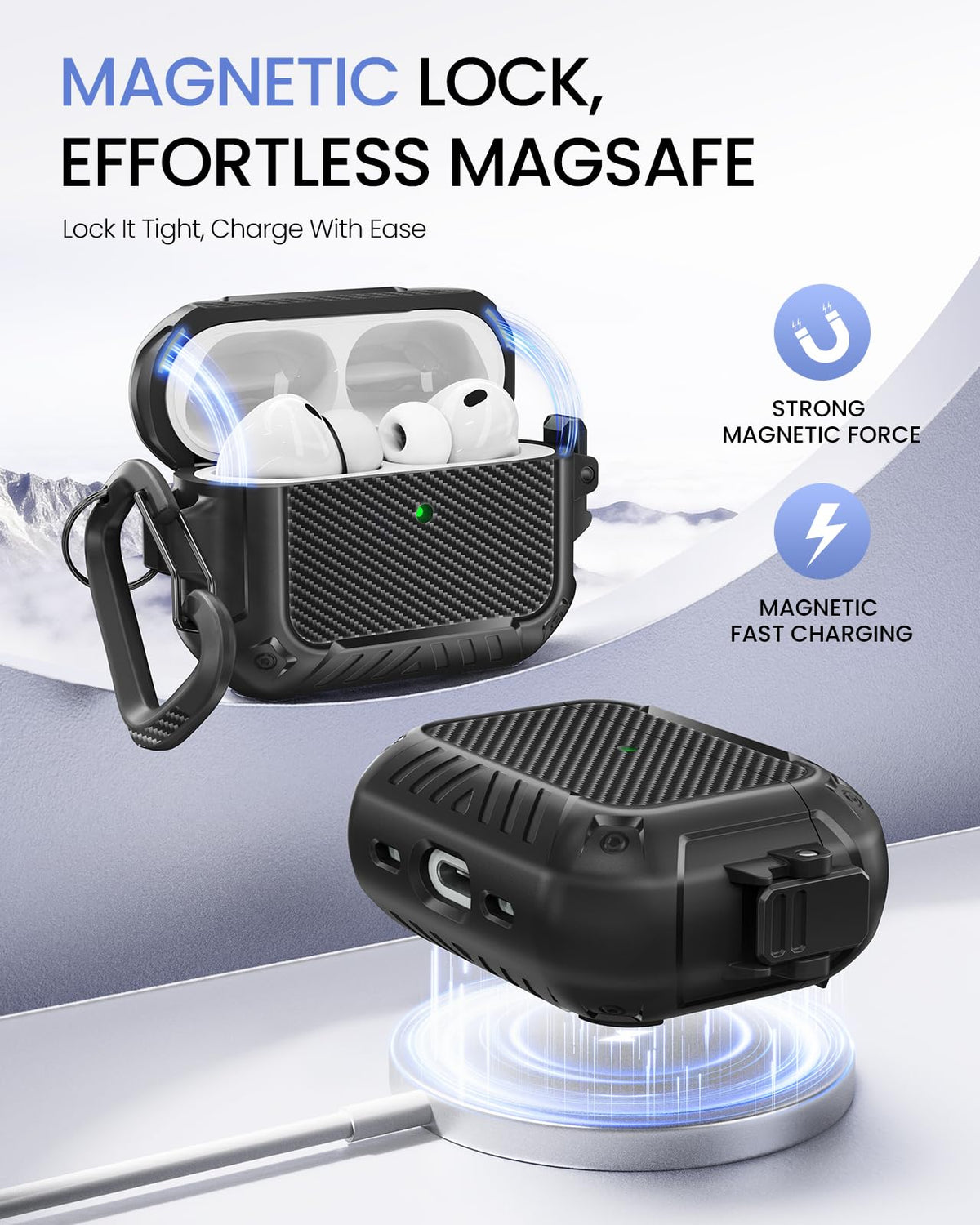 Magnetic lid and lock keep the MOBOSI case secure during use