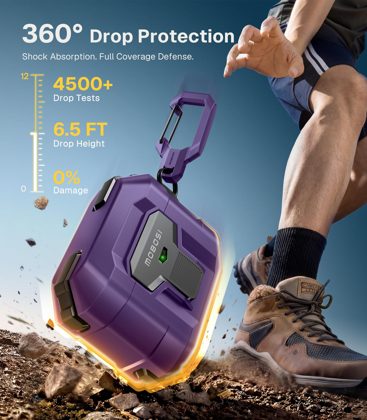 MOBOSI AirPods Pro 3 case with magnetic lock and drop protection.