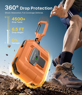 MOBOSI AirPods Pro 3 orange case cleaning kit included for thorough maintenance.