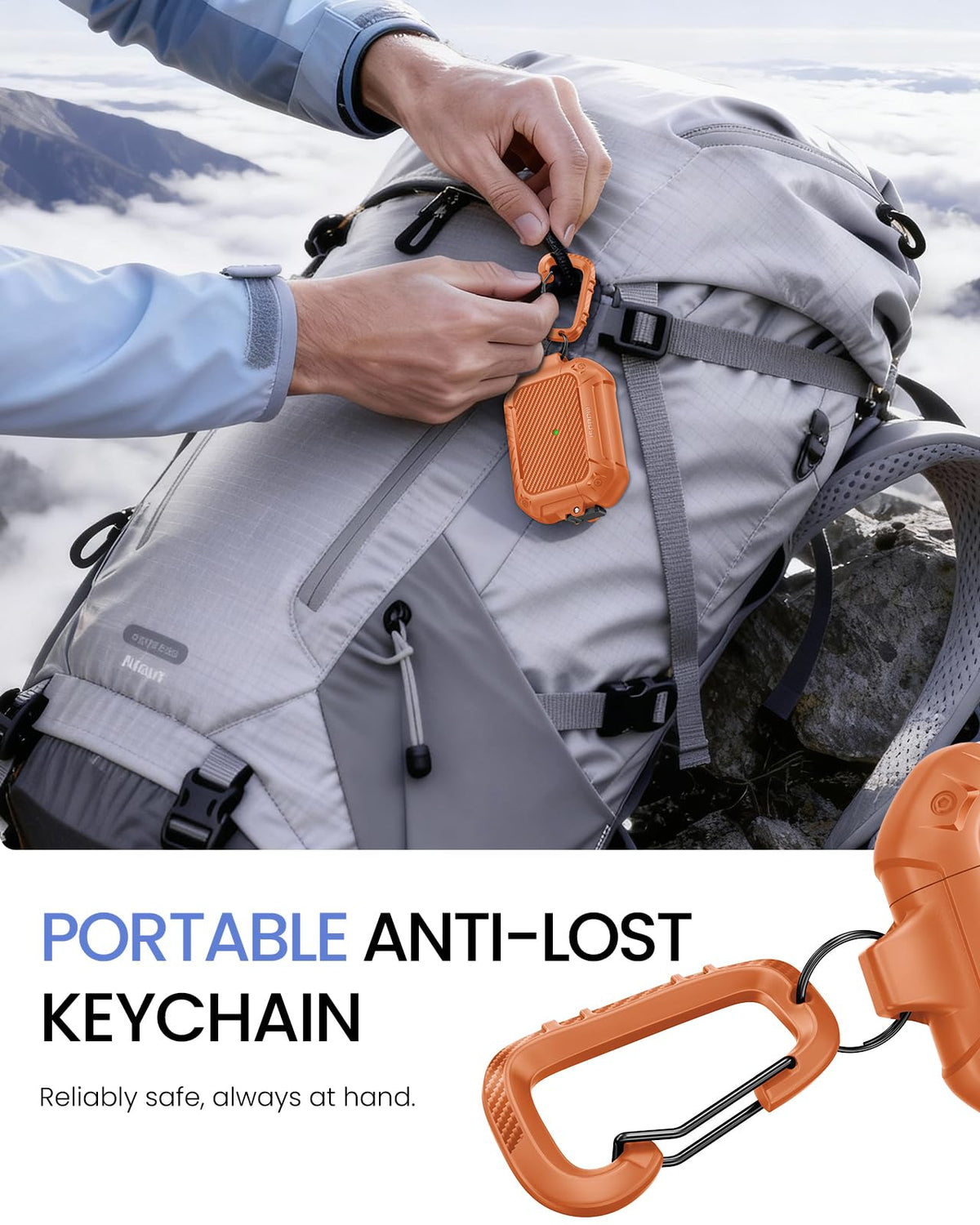MOBOSI AirPods Pro 3 Case Orange supports wired charging via USB-C or Lightning.