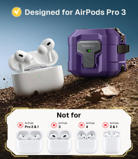MOBOSI AirPods Pro 3 case side lock demonstrates magnetic latch for one-handed use.
