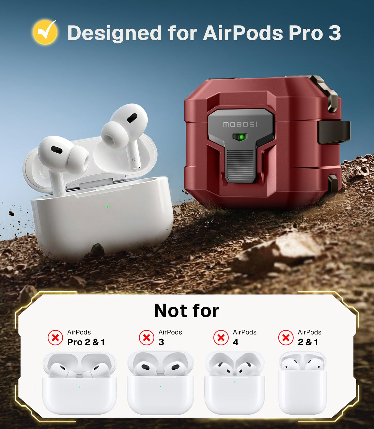MOBOSI case side view showing auto magnetic secure lock