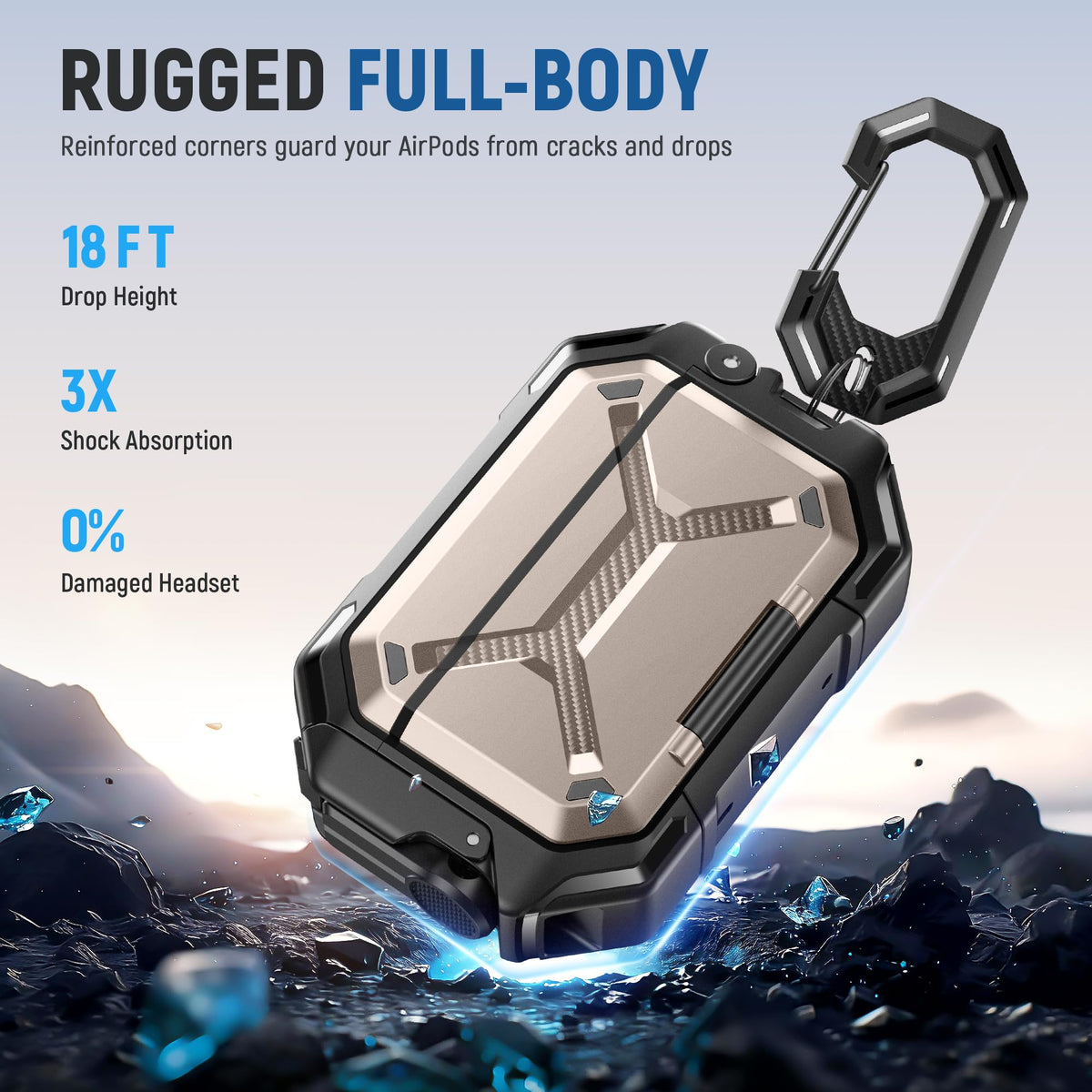 MOBOSI textured military-grade shell detail showing rugged scratch and impact resistance